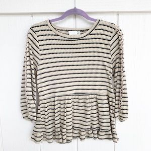 Ro & De Nordstrom Knit Peplum Sweater Top S
